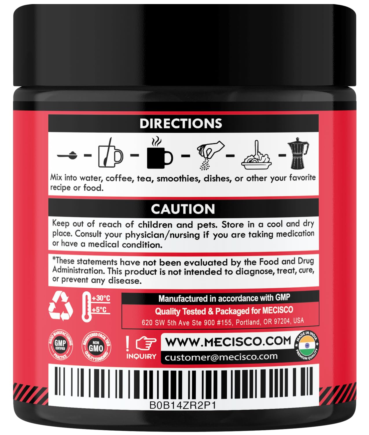 Mecisco daily wellness supplement jar placed upright for reproductive health care