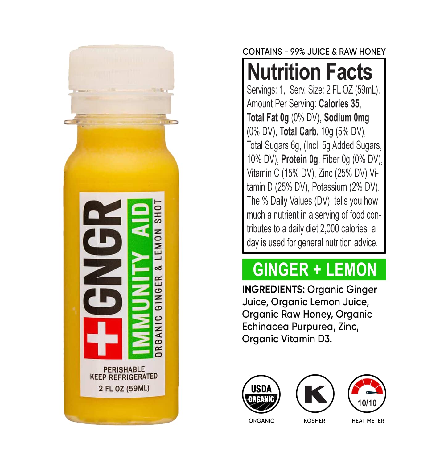 Nutrient-dense +GNGR digestive aid variety pack layout demonstrating clean ingredients and premium quality.