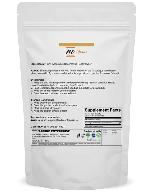 Pure Asparagus Racemosus herbal supplement for hair and scalp health