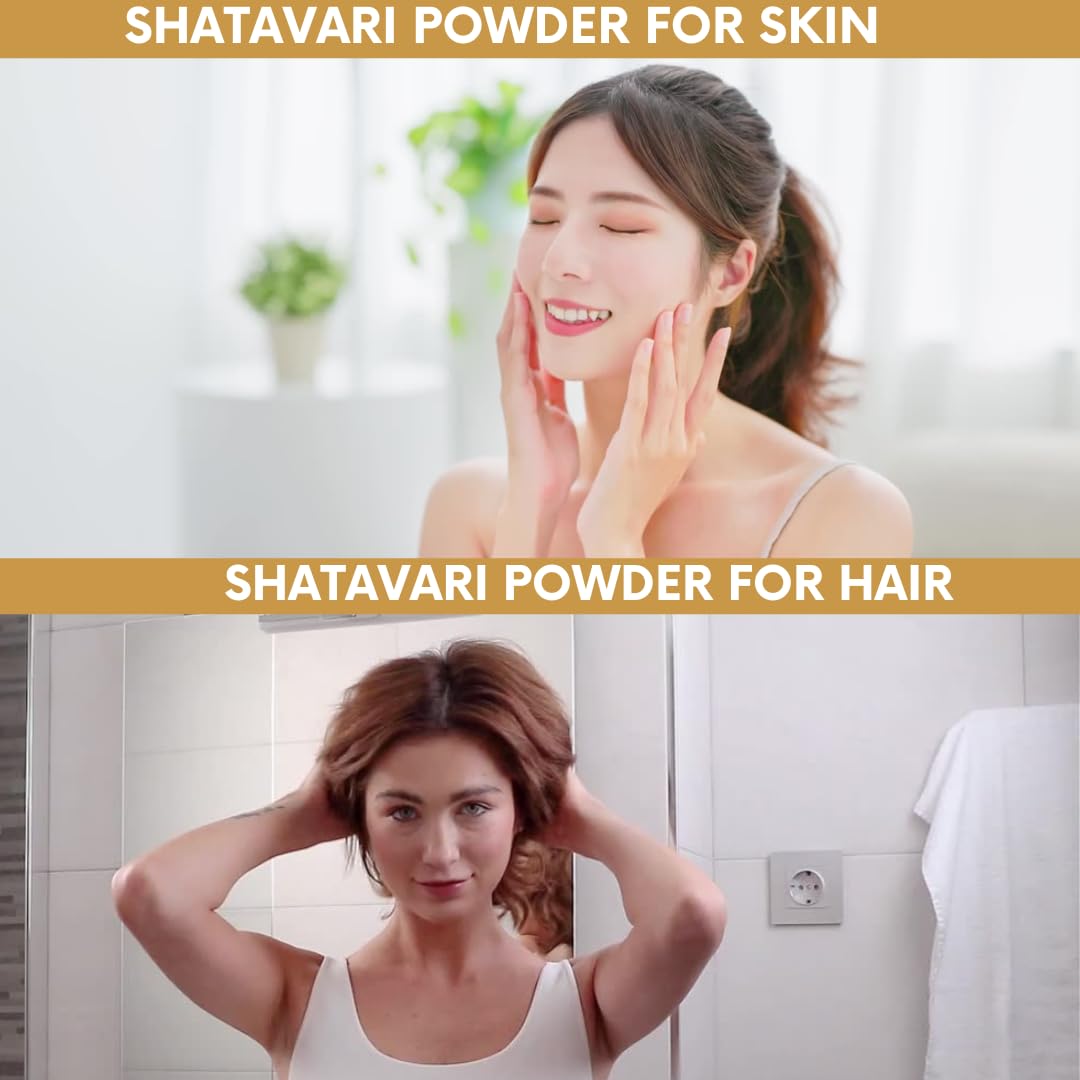 Imported wellness and beauty packaging of 0.5 pounds Shatavari powder