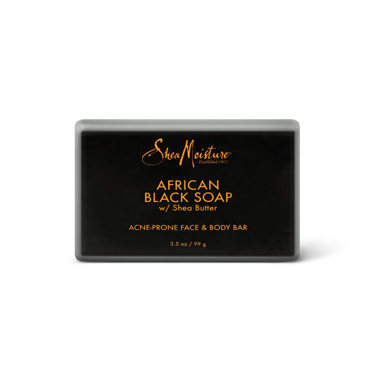 SheaMoisture clarifying bar soap individual 3.5 Ounce bars unpacked displaying rich dark texture