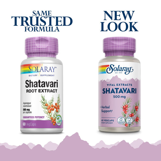 Solaray Shatavari 60 vegetarian capsules supplement facts label