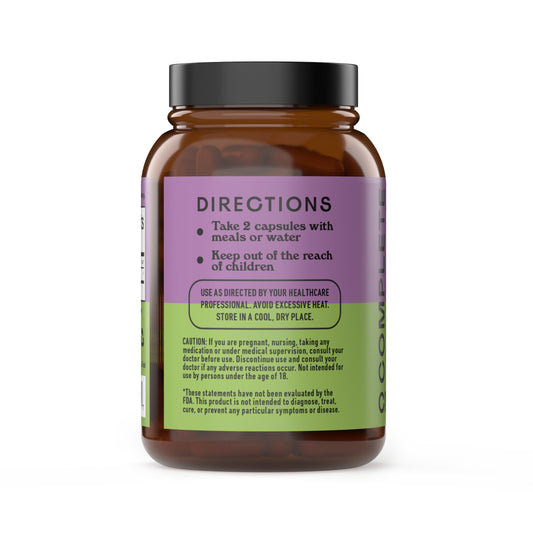 Complete Natural Products Milk Thistle 100 capsules supplement facts panel and organic certification