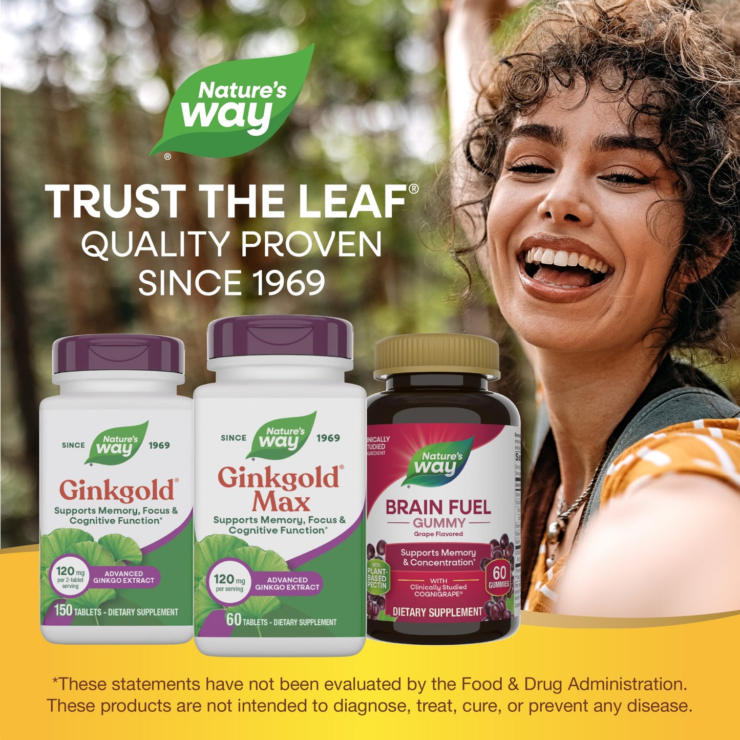 Nature's Way Ginkgold Max authentic USA imported wellness supplement container top view