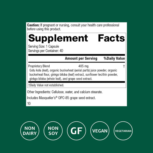 Standard Process Ginkgo Synergy bottle showing ingredient benefits like Ginkgo biloba and grape seed extract.