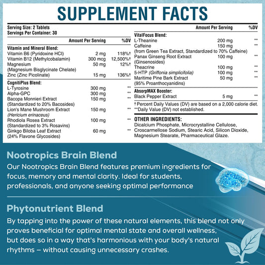 SehatiKu AddiZen natural nootropics brain supplement showing side label with key ingredients