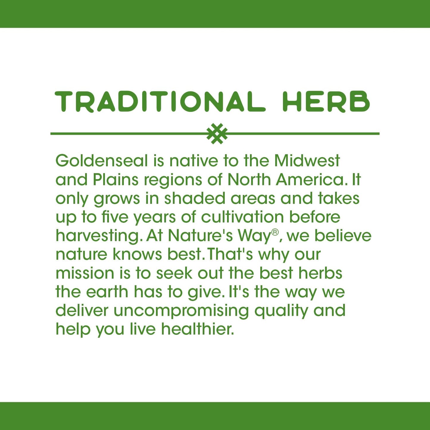 Premium Nature's Way goldenseal root capsules for seasonal immune support