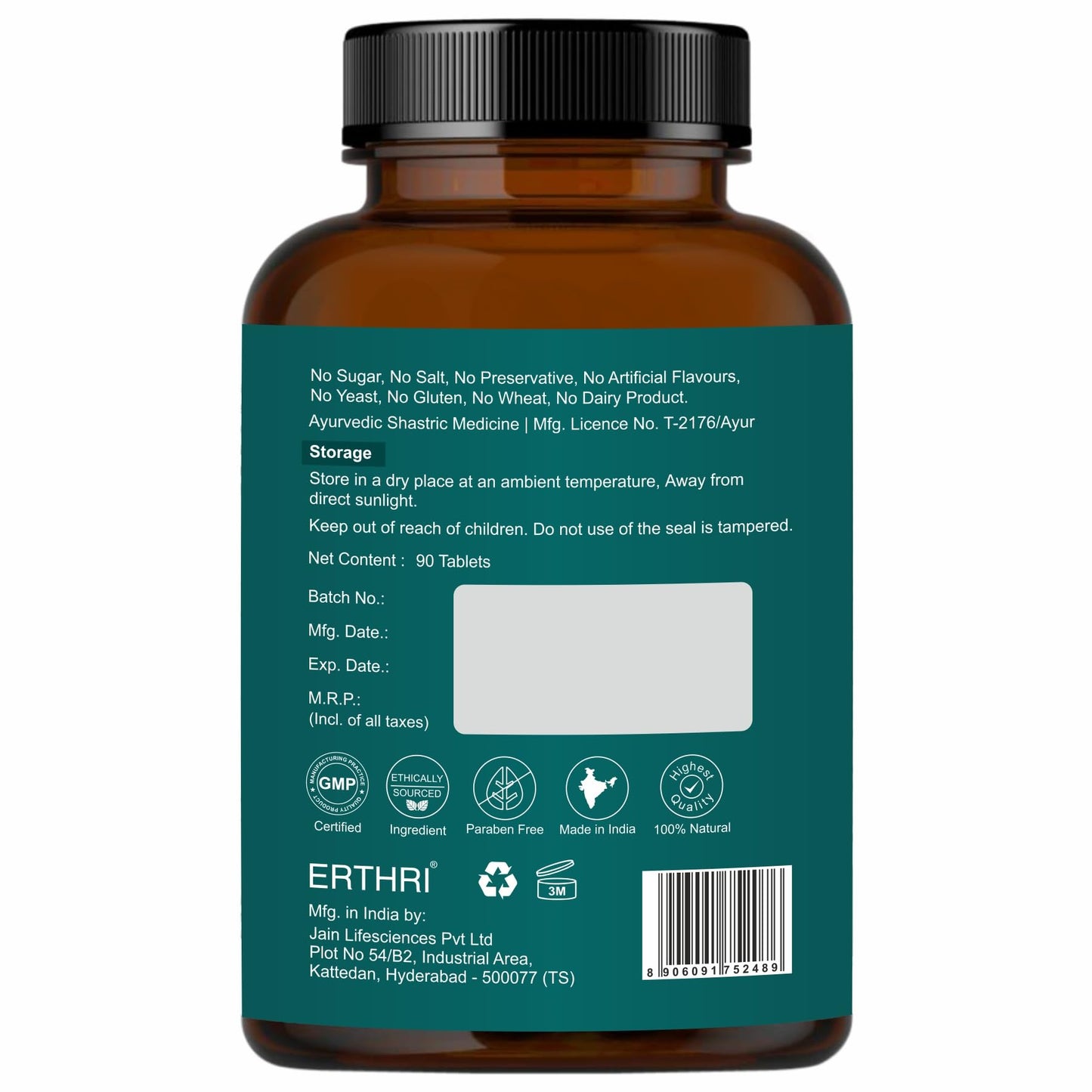 ERTHRI 90 count organic memory support tablets lifestyle placement