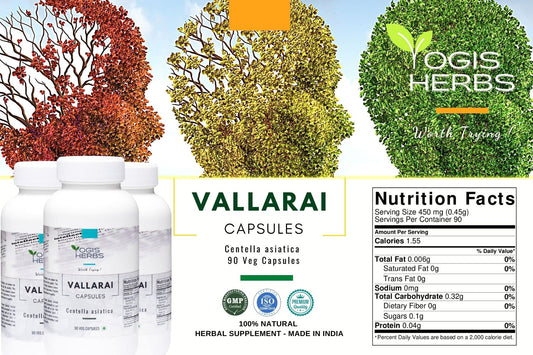 Yogis Herbs Gotu Kola vegetarian capsules bottle for memory health