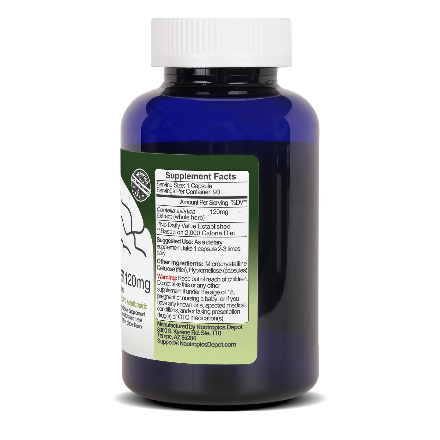 Nootropics Depot memory and skin health supplement with protective cap seal intact