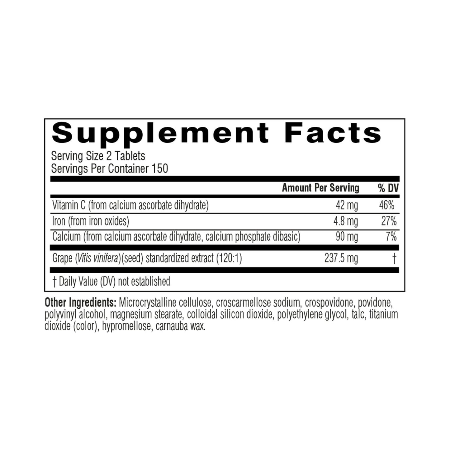 Three hundred count bottle of Swisse Grape Seed antioxidant formula
