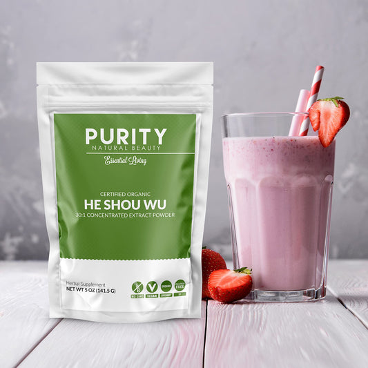 Purity Natural Beauty He Shou Wu 5 Ounce bag packaging