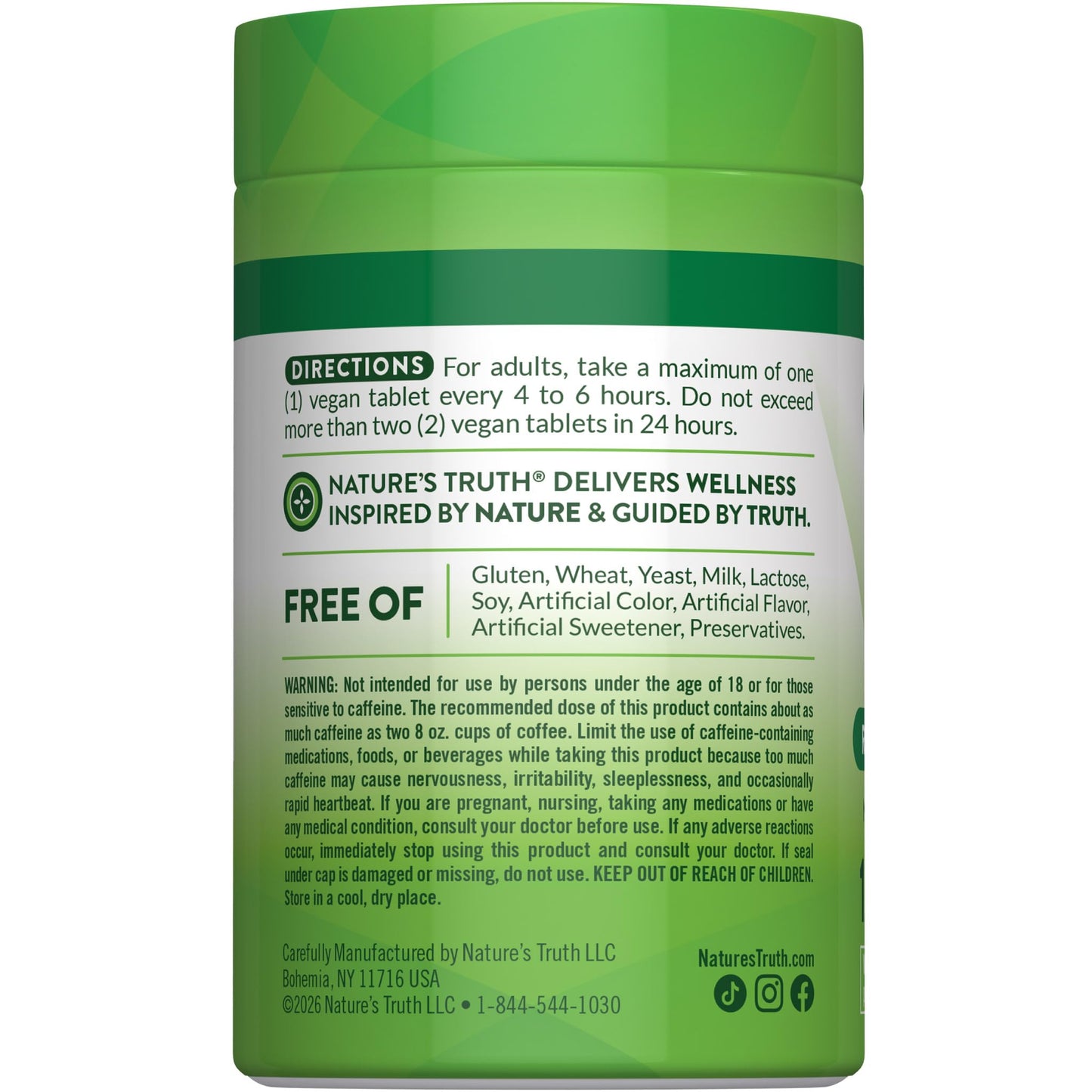 Nature's Truth caffeine tablets for energy support