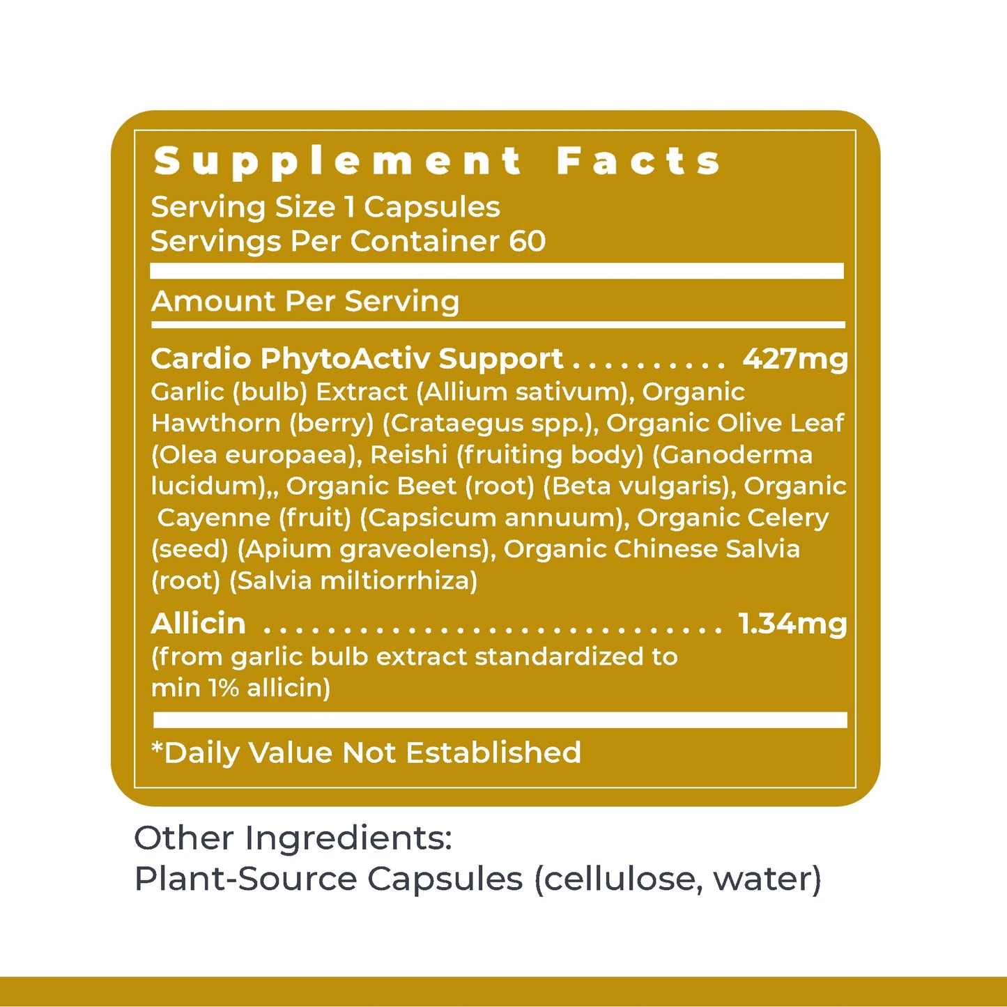 Natural heart health formula bottle by Premier Research Labs on a clean display background.