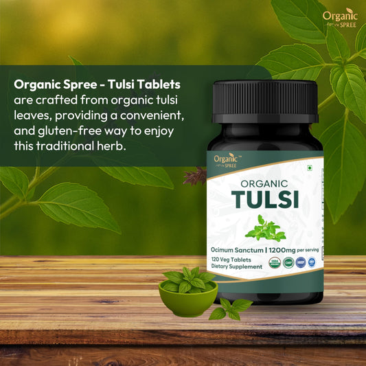 Organic Spree Tulsi dietary supplement label details