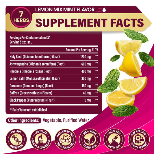 Tenmido 7 In 1 Holy Basil Tincture ingredient label