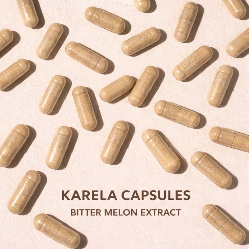 Imported USA made Karela 1000mg supplement bottle label showing ingredients and directions