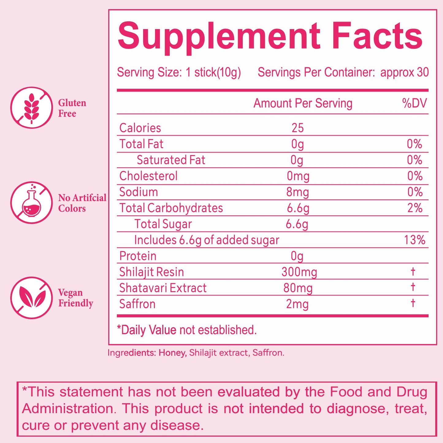 Dista-USA imported strawberry shilajit honey sticks for women energy and stamina boost.