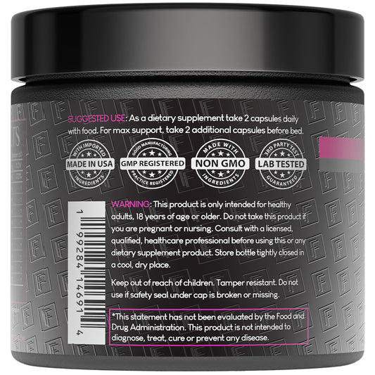 Formulation Factory female vitality supplement capsule count display