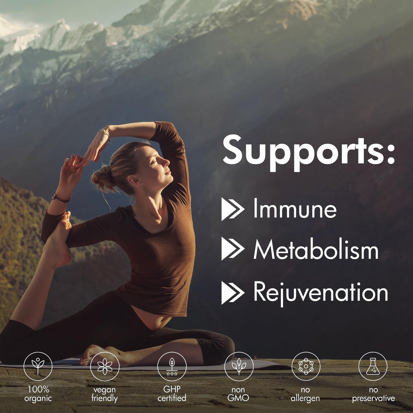 Travel friendly black bottle of The Monk organic shilajit capsules for men and women wellness.