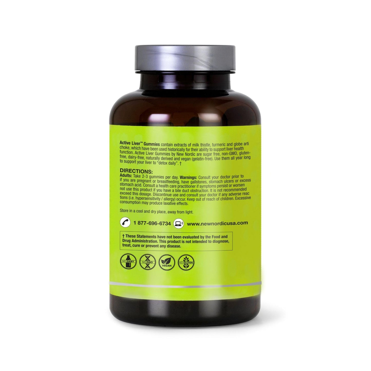 Brand package design for New Nordic Active Liver plant based detoxification gummies showcase