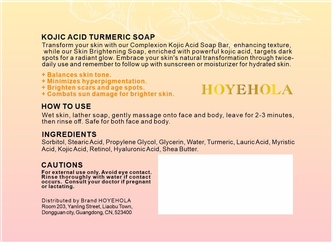 HOYEHOLA beauty cleansing bar for reducing acne scars and sun spots