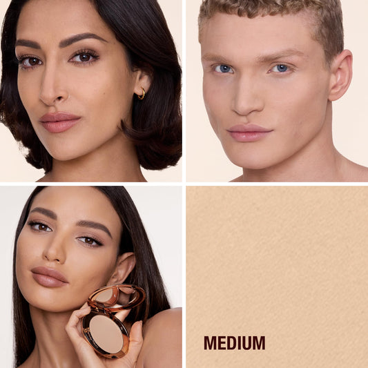 Charlotte Tilbury setting powder compact open view showing pressed powder
