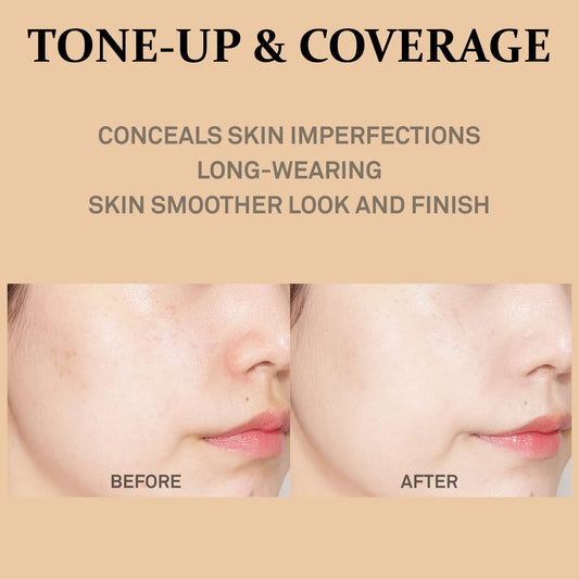 COSNORI tone correcting makeup base bottle with Porcelain shade indicator.