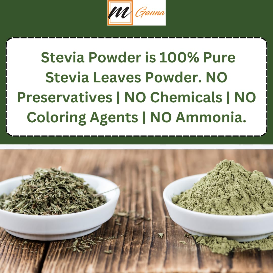 Natural green herbal sugar substitute container for baking and sweetening tea