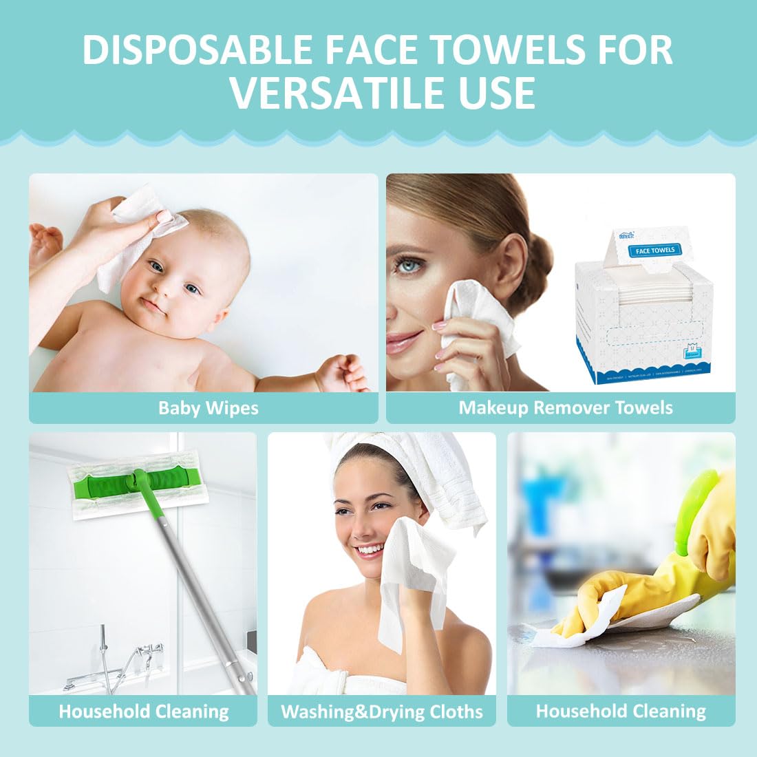 Homexcel facial cleansing towels travel friendly packaging