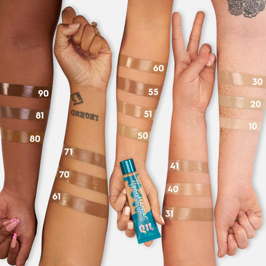 Urban Decay Hydromaniac Tinted Glow Hydrator liquid texture swatch close up