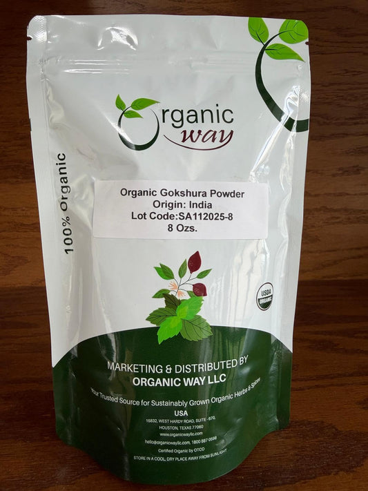 Organic Way Gokshura Powder USDA organic certification label