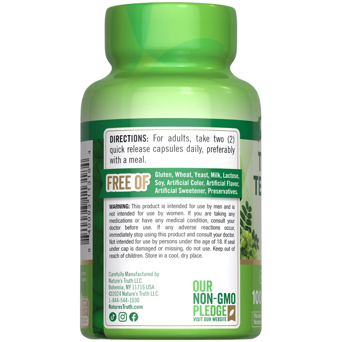 Nature's Truth Tribulus Terrestris 1000mg packaging for men