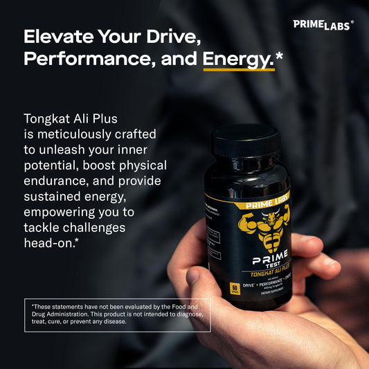 Prime Labs Tongkat Ali with black maca and tribulus label details