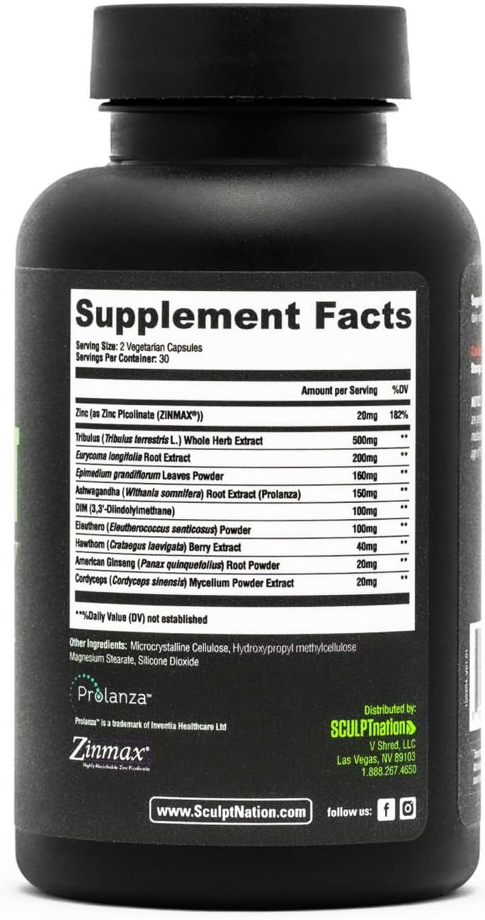 Authentic Sculpt Nation Tribulus Terrestris dietary supplement bottle