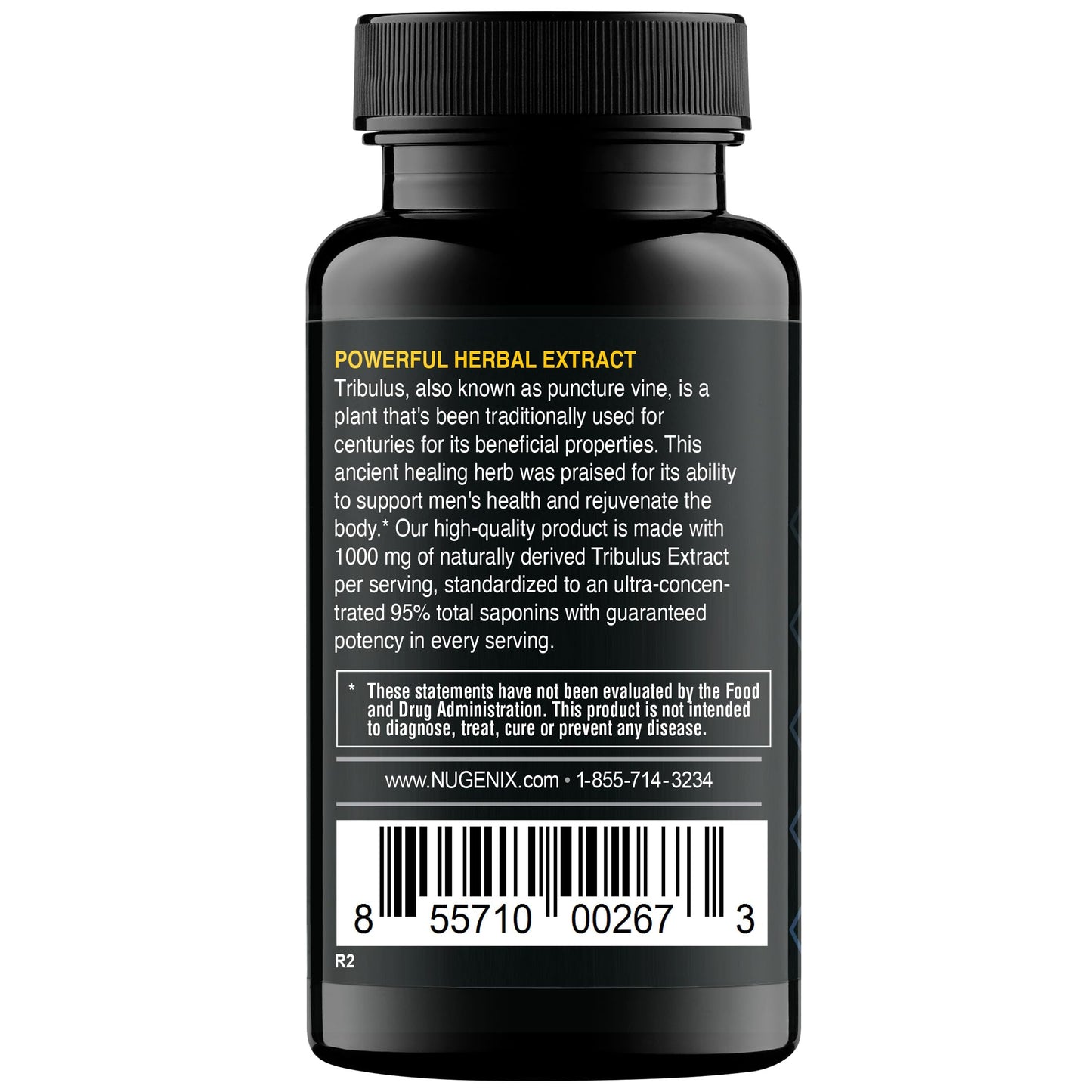 Nugenix Essentials Tribulus 1000mg side view with ingredient list