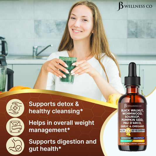 JB Wellness Co Wormwood and Black Walnut Liquid Cleanse Drops 6 fluid ounce bottle