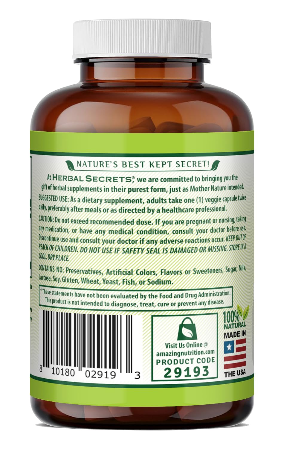 Herbal Secrets Triphala 120 vegetarian capsules imported wellness packaging