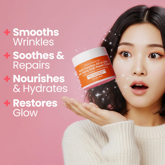 SeoulCeuticals Snail Repair Cream packaging showing ingredients list and 97.5 percent concentration