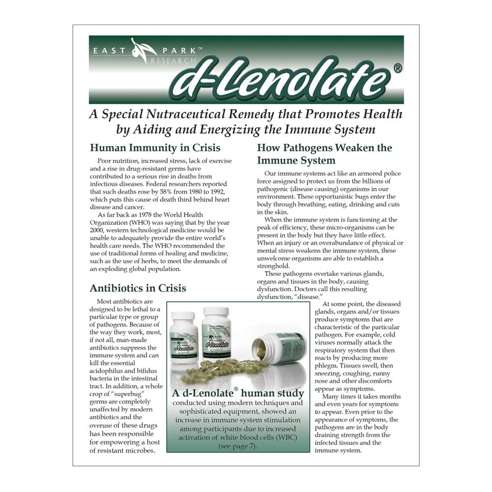 Authentic imported East Park d-Lenolate olive leaf extract capsules for premium daily wellness.