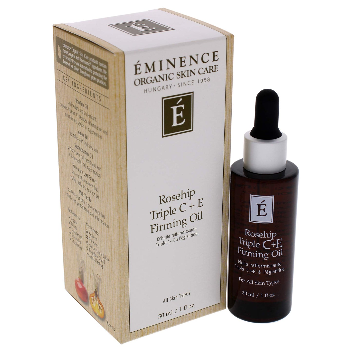 Eminence Organics Rosehip Triple C Plus E Firming Oil premium imported organic facial treatment
