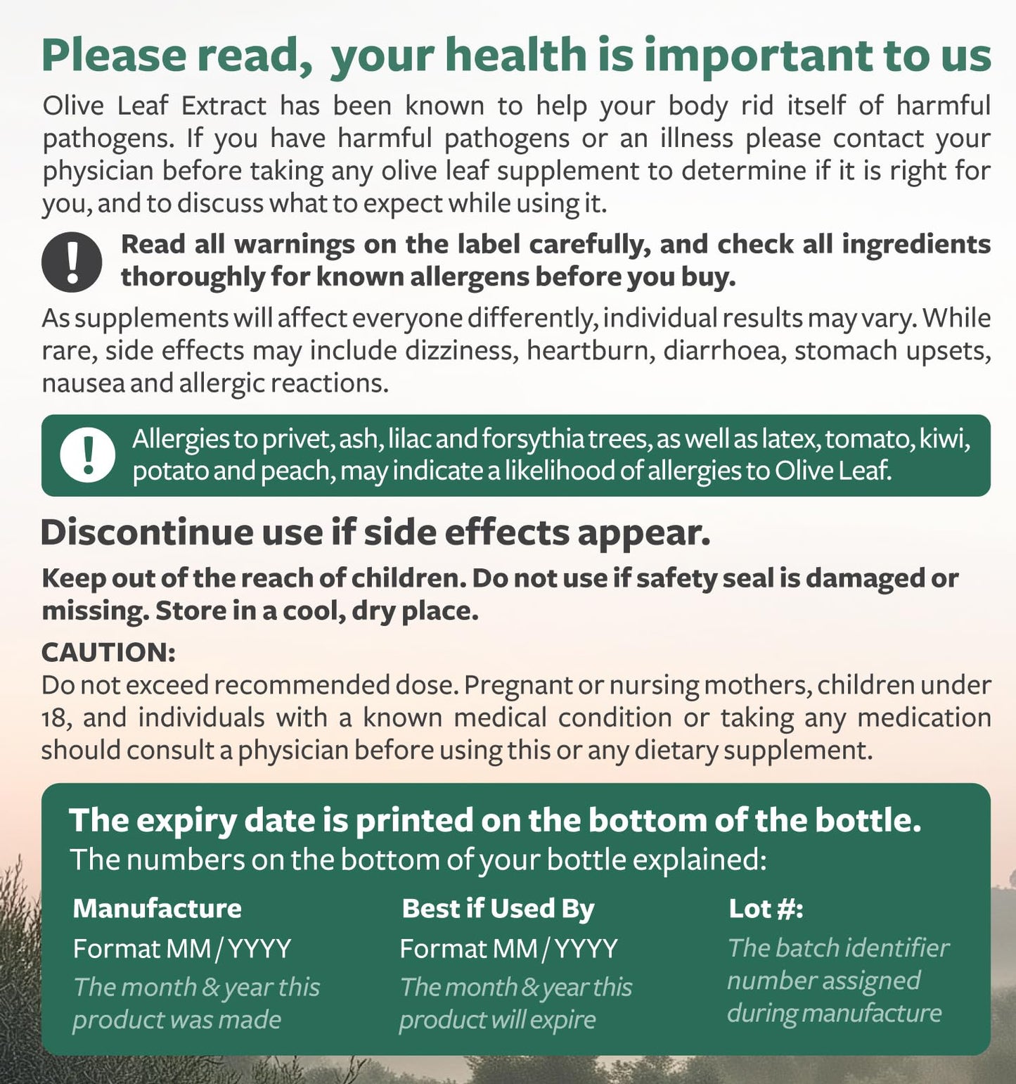 Healths Harmony Olive Leaf Extract full bottle display emphasizing the premium immune and cardiovascular support benefits.