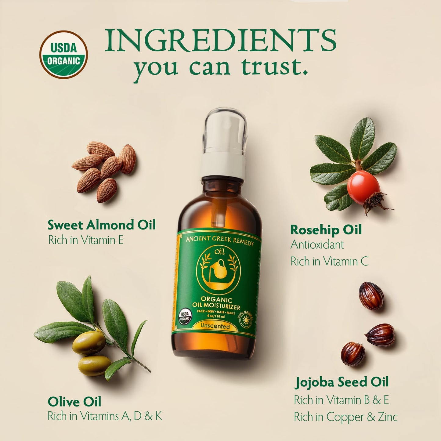 Authentic USA imported clean beauty organic face oil product label instructions.
