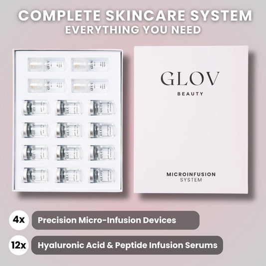 Close up of Glov Beauty 0.25mm gold plated micro needle stamp head applicator