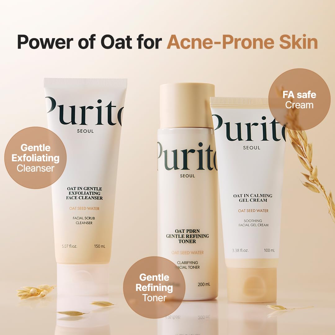 Purito Korean skincare set for sensitive and acne-prone skin routine display