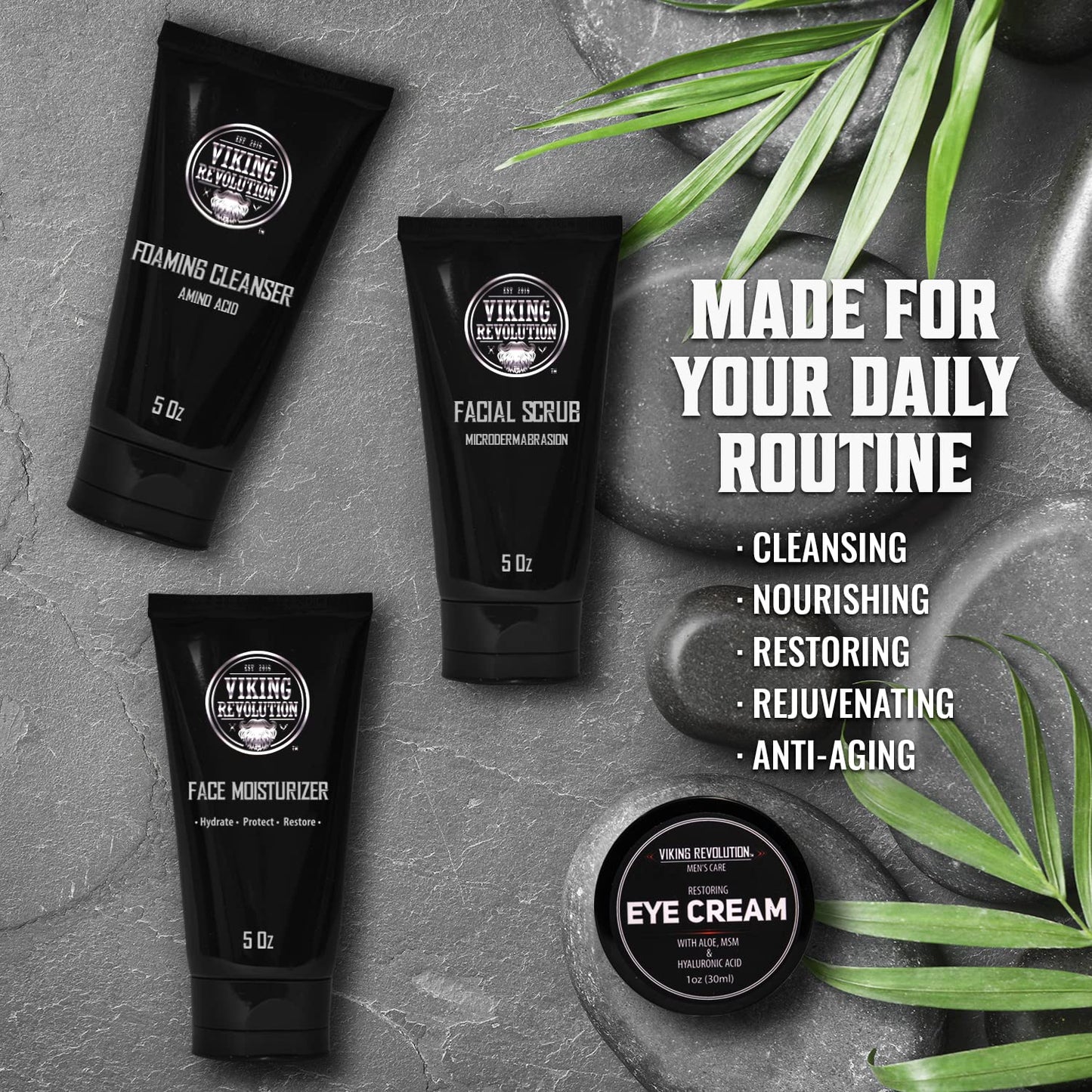 Authentic Viking Revolution imported grooming kit containing argan oil and vitamin E