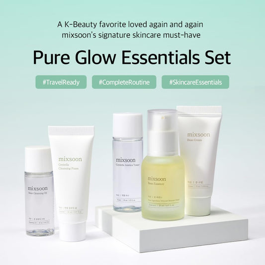 Mixsoon Korean glass skin travel kit bottles and tubes displayed