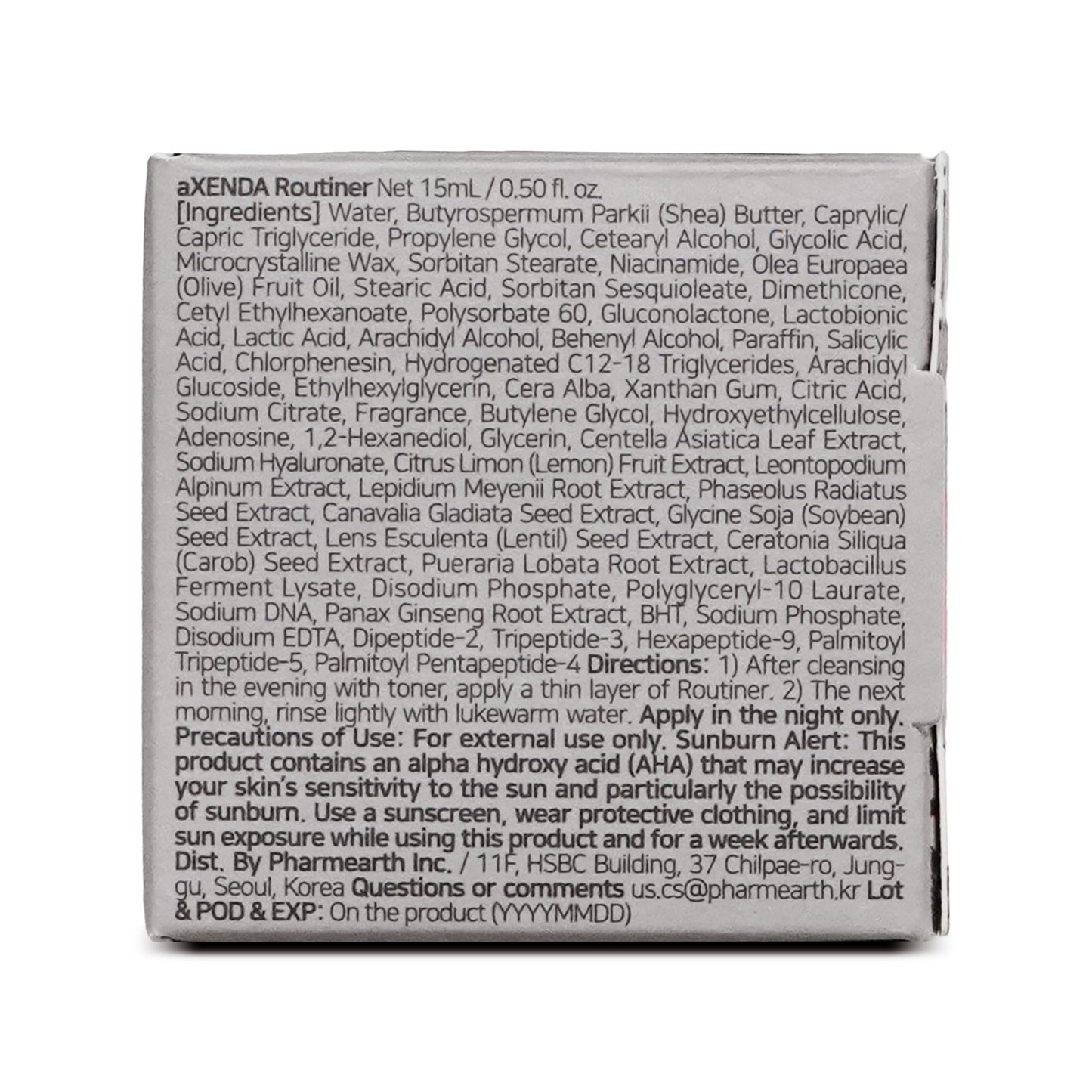 VQM AXENDA Routiner overnight mask alongside botanical extracts showing calming skin benefits.