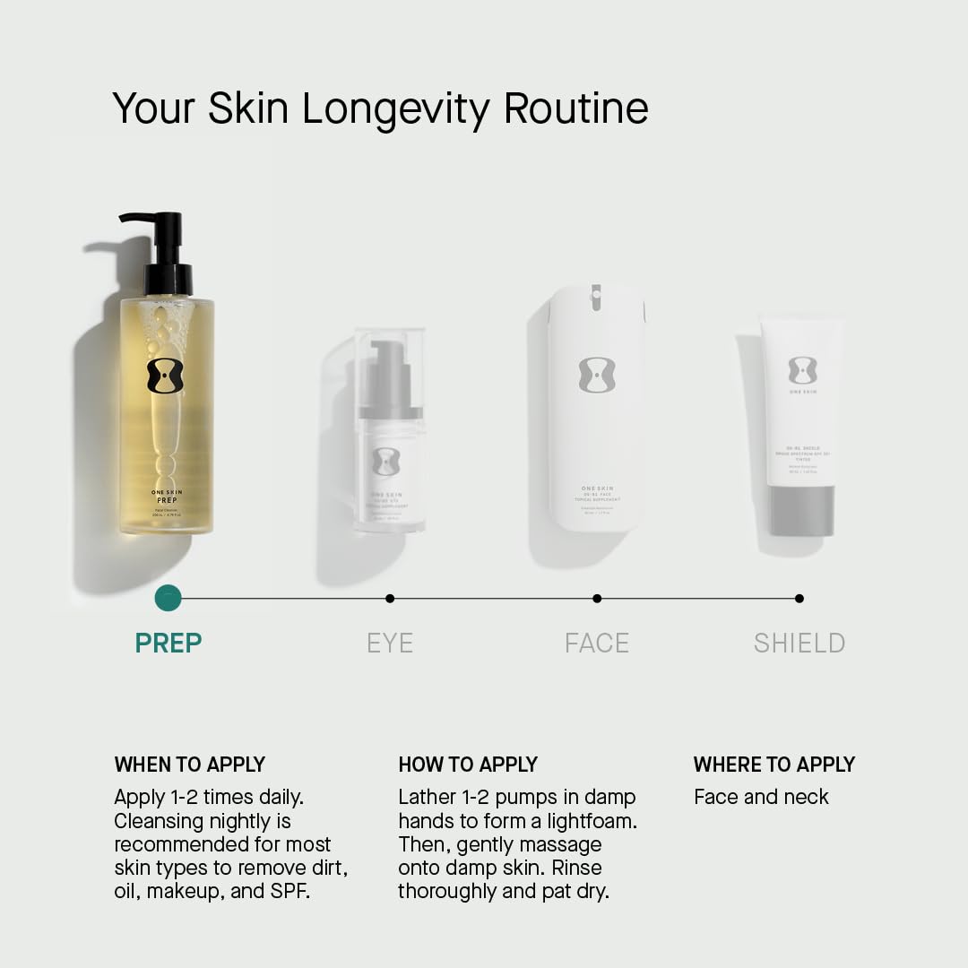 OneSkin Prep Facial Cleanser skincare routine application