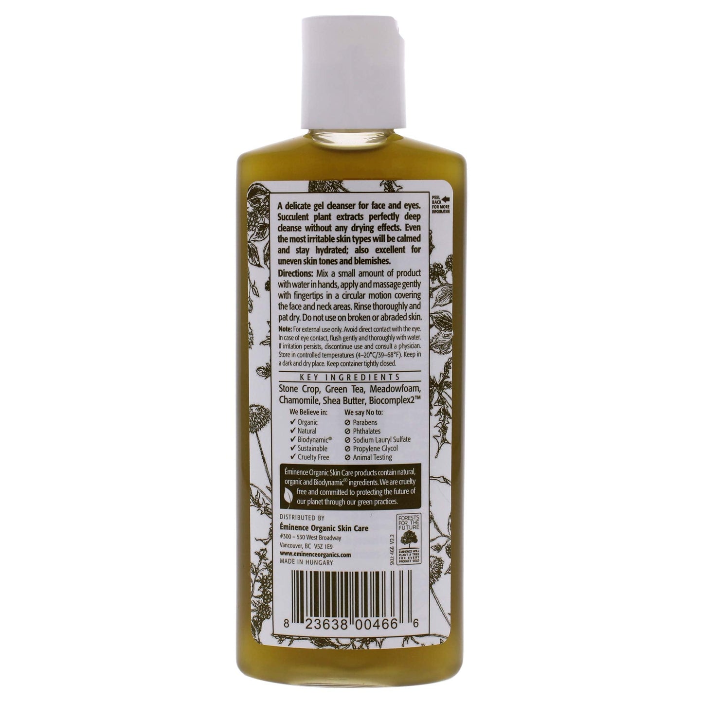 Authentic Eminence Stone Crop Gel Wash bottle isolated on white background.